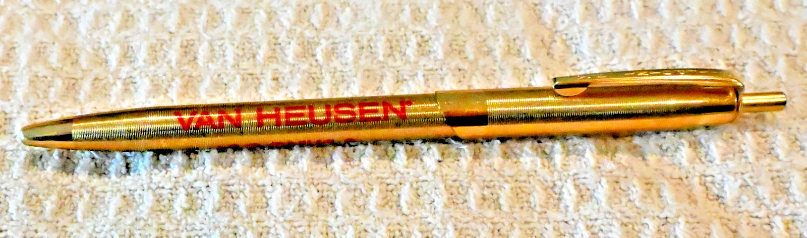 True Salesman’s Sample Ritepoint Ballpoint Pen both Van Heusen + Carnvial logos