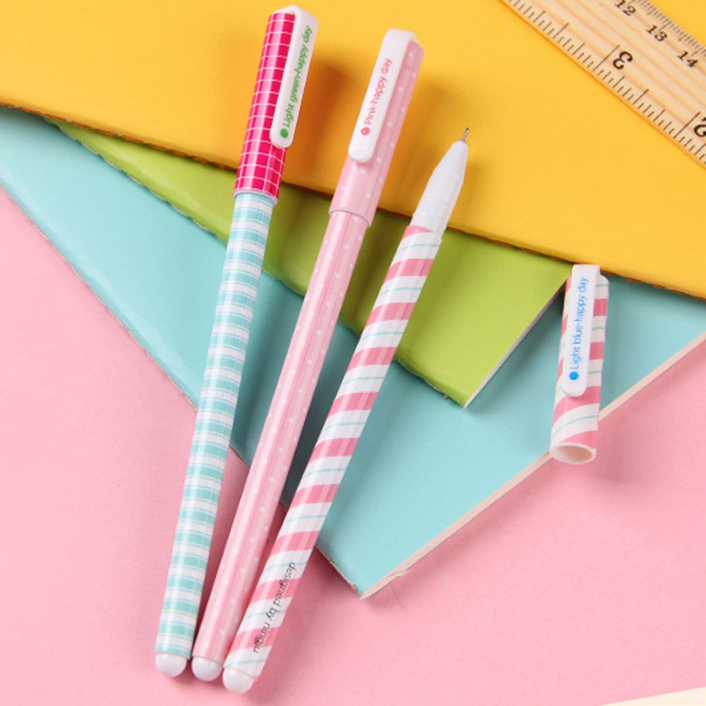 10pcs/lot Cute Office School Accessories 0.38mm Pen Nice Gel Pens Colorful Gift