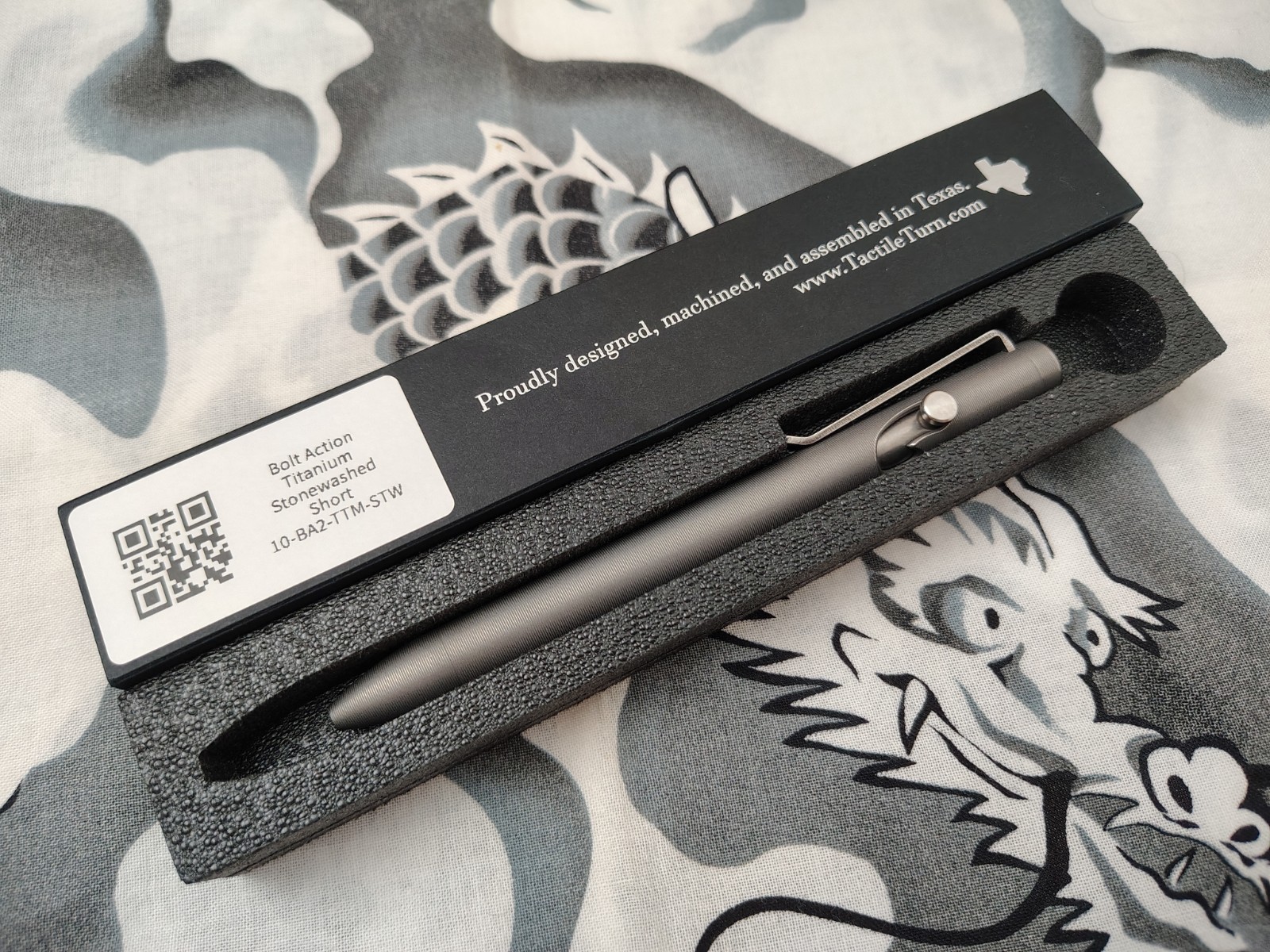 NEW Tactile Turn Stonewashed Titanium Bolt Action Pen – Short [5.1”] EDC Kubaton