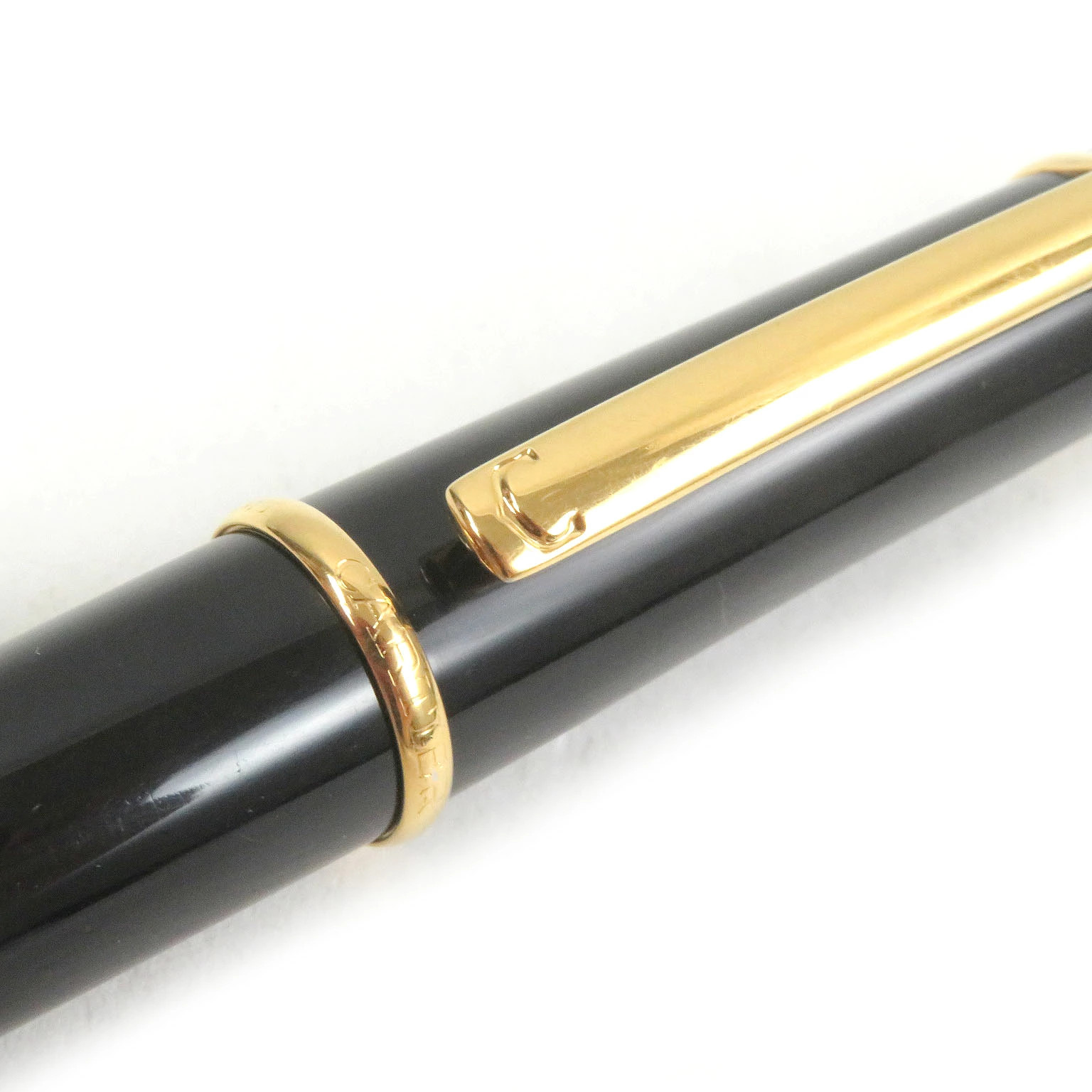 Diabolo de Cartier Ballpoint Pen Black Gold Blue Gem Twist Germany Tested Unisex