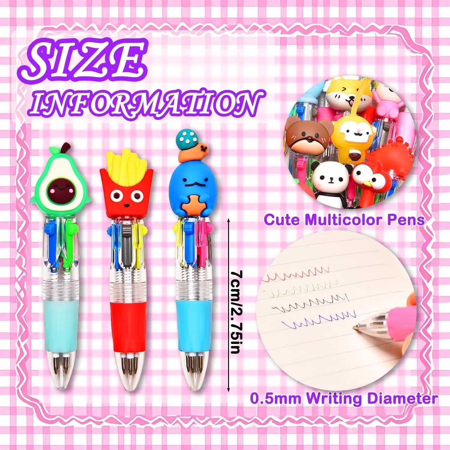 24 Pack Mini 4-in-1 Multicolor Pens, Cute Ballpoint Party Favors