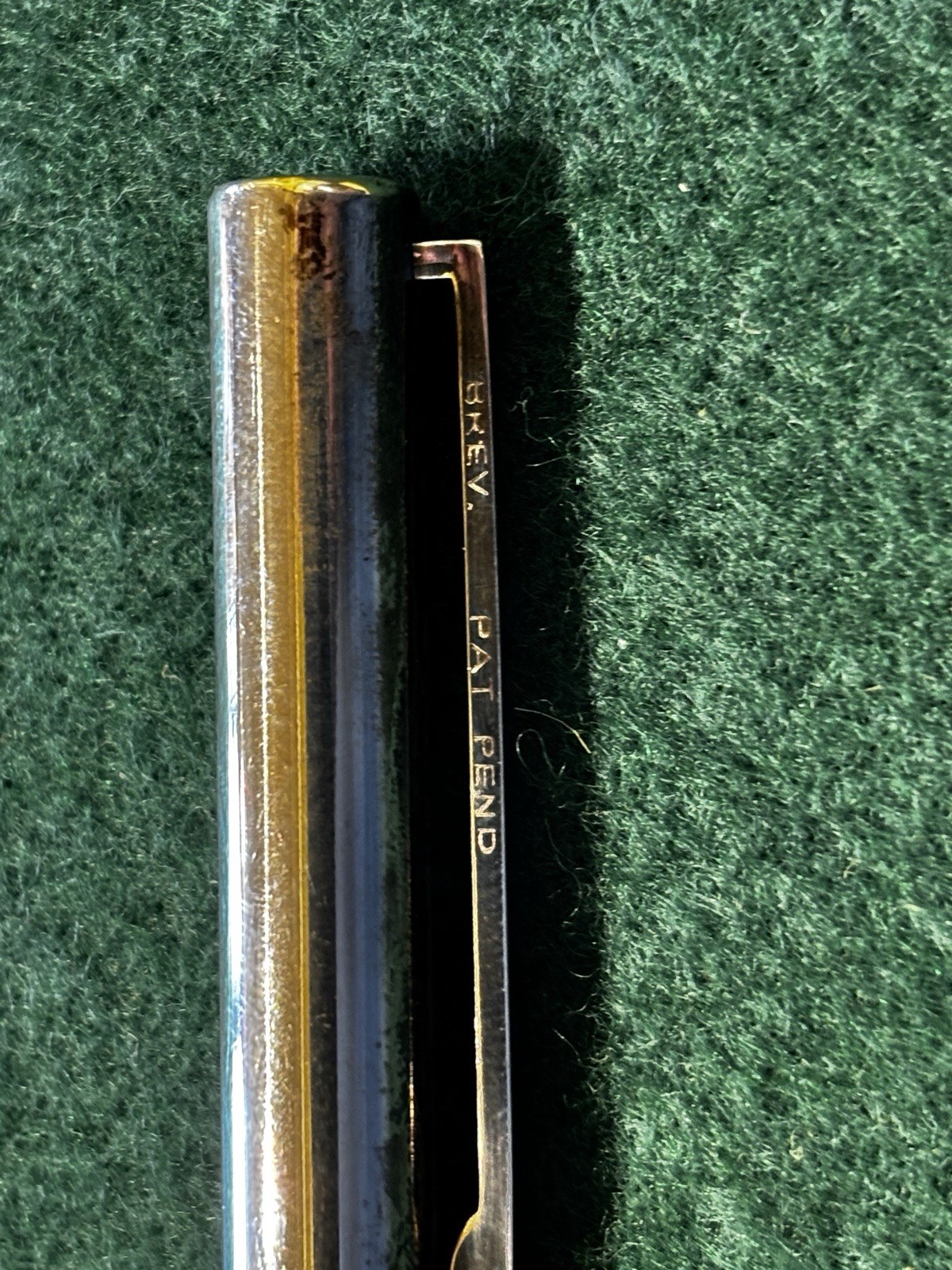 VINTAGE GUCCI STERLING SILVER RED & GREEN ENAMEL STRIPES BALLPOINT Pen ITALY