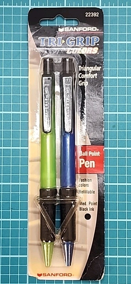 Sanford Tri-Grip BALL POINT PENS Assorted Colors w/Black Medium Point NOS 1999