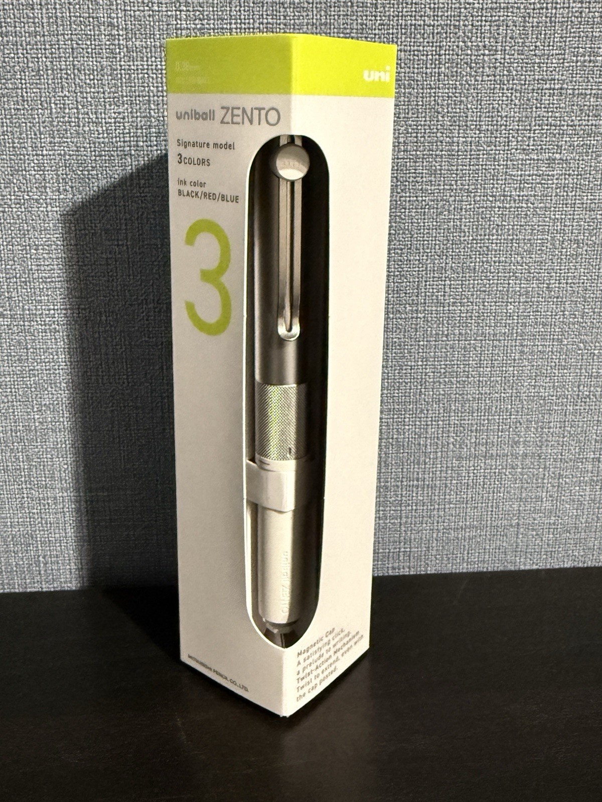 uniball ZENTO Signature Model 3-Color Ballpoint Pen 0.38mm Silver Black/Red/Blue