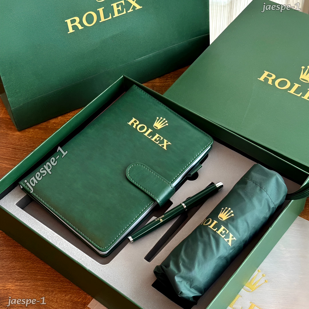 Rolex Executive VIP Gift Set Green Journal Pen Umbrella Luxury Box Set