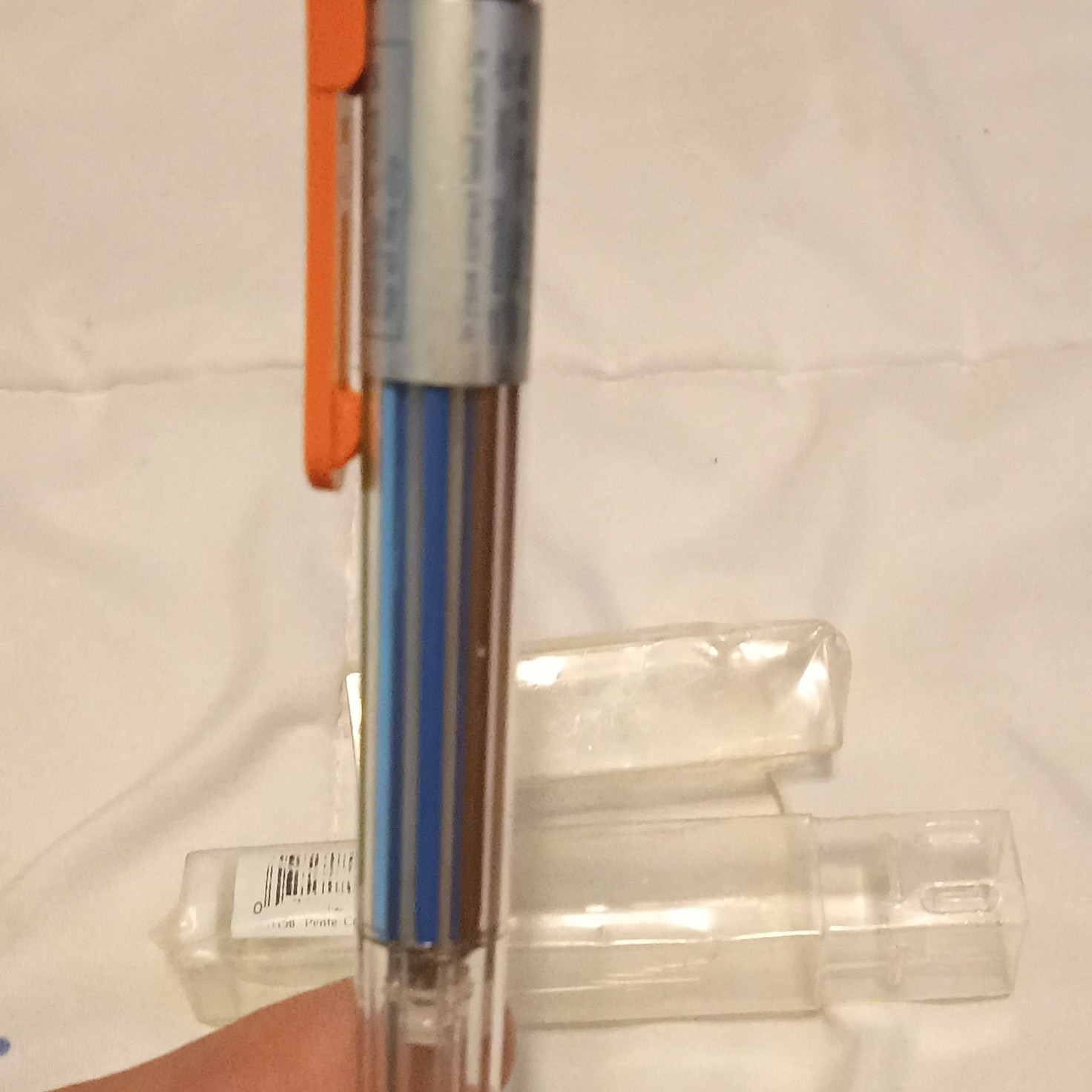 Pentel Plastic Multicolor Retractable Ballpoint Pen w/ Multicolor Ink & Case