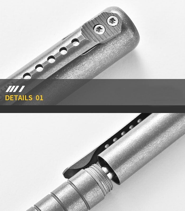 New Practical Titanium Alloy Pocket Ball Pen Signature EDC Pens w/ 5 G2 Refills