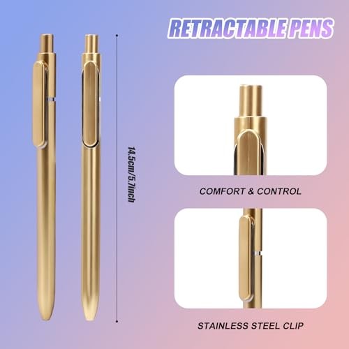 10 Pcs Black Gel Pens 0.5mm Black Gel Ink Pens Bulk Fine Point Quick Gold