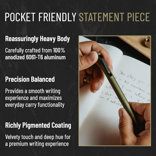 Super Matte Grafton Pen, Pocket-Size Writing Utensil, OD Green Mini Twist
