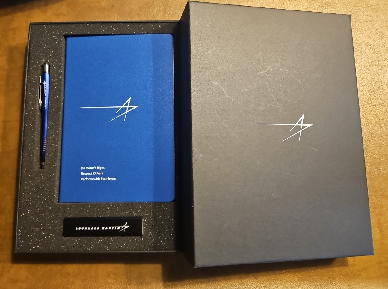 Lockheed Martin Branded Gift Set includes Blue daily Organizer, Pen & Power Bank
