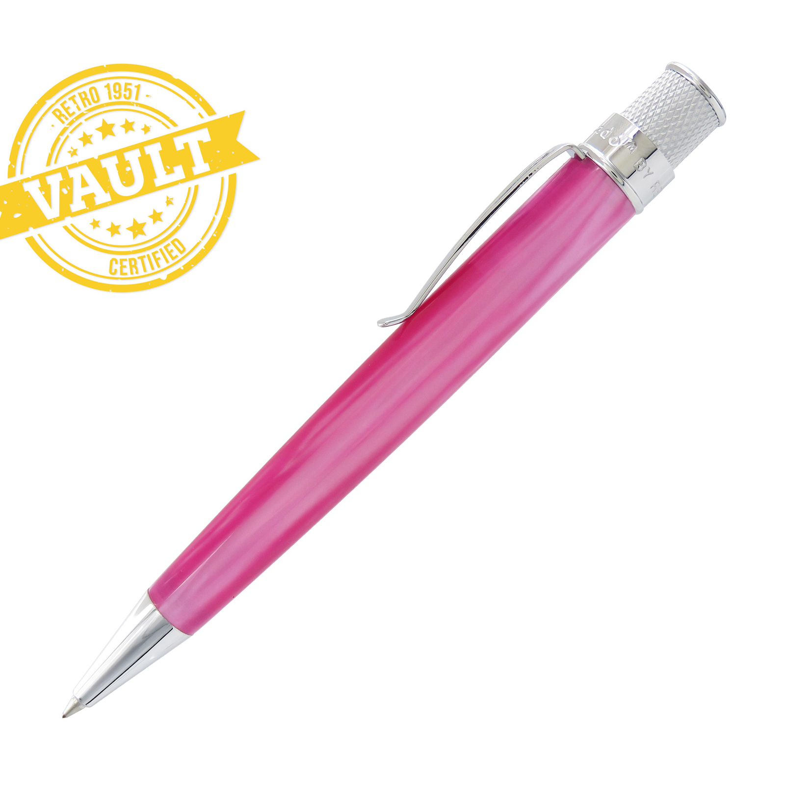 Retro 51 Vault Tornado Acrylic Rollerball Pen in Pink Cotton Candy – NEW