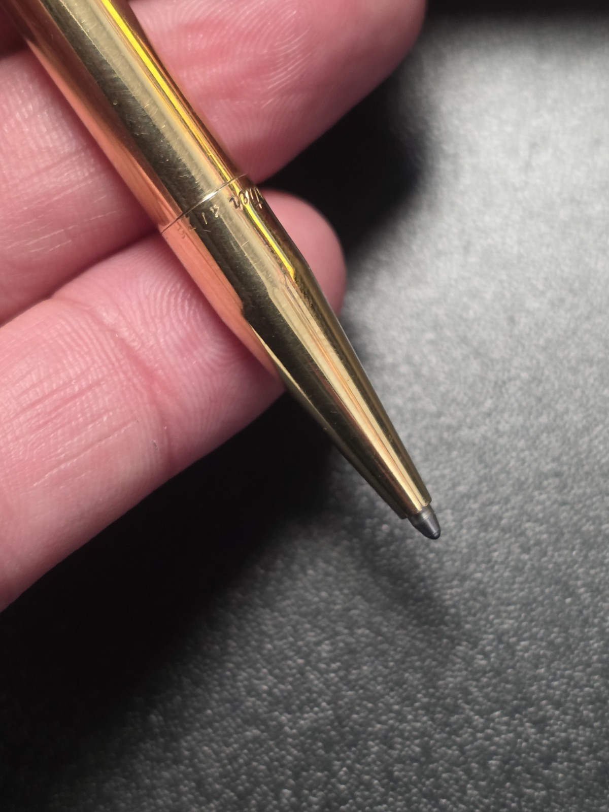 Vintage Cartier Solid 14K Yellow Gold Smooth 4″ Ballpoint Pen in Box 4176 RARE