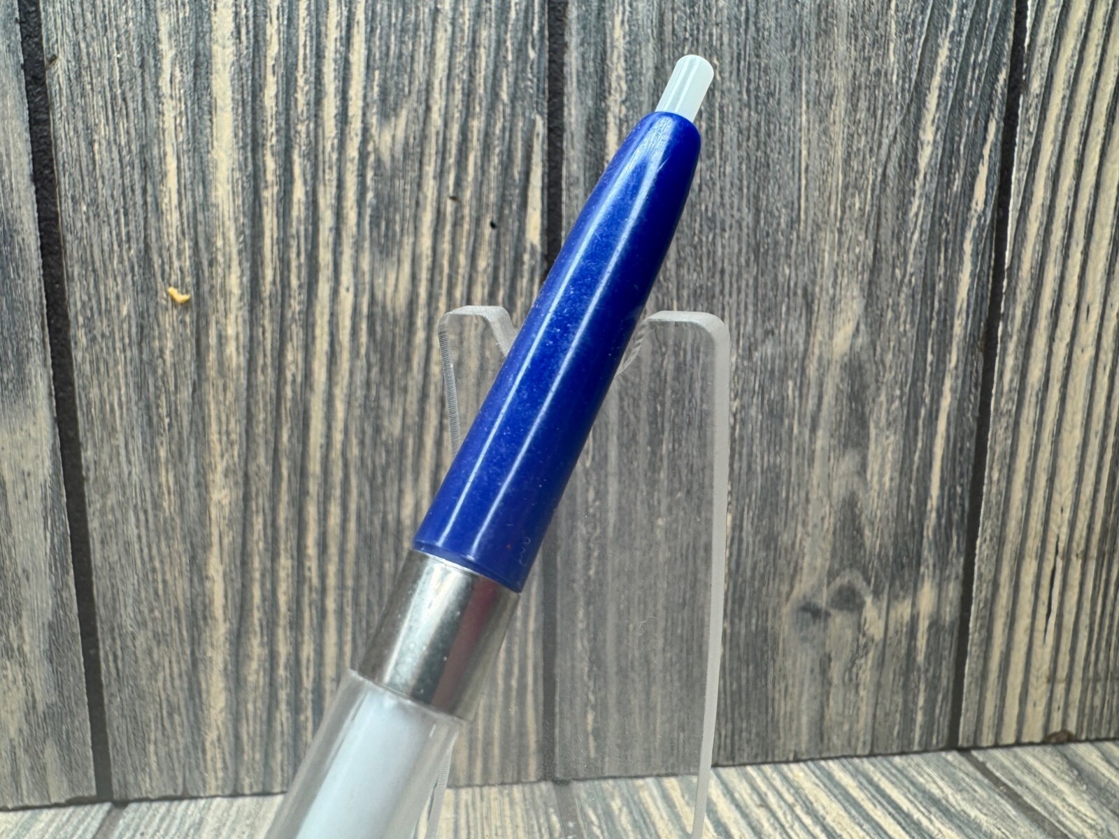 Vintage Rockmont College Branded Ballpoint Pen Blue & Silver