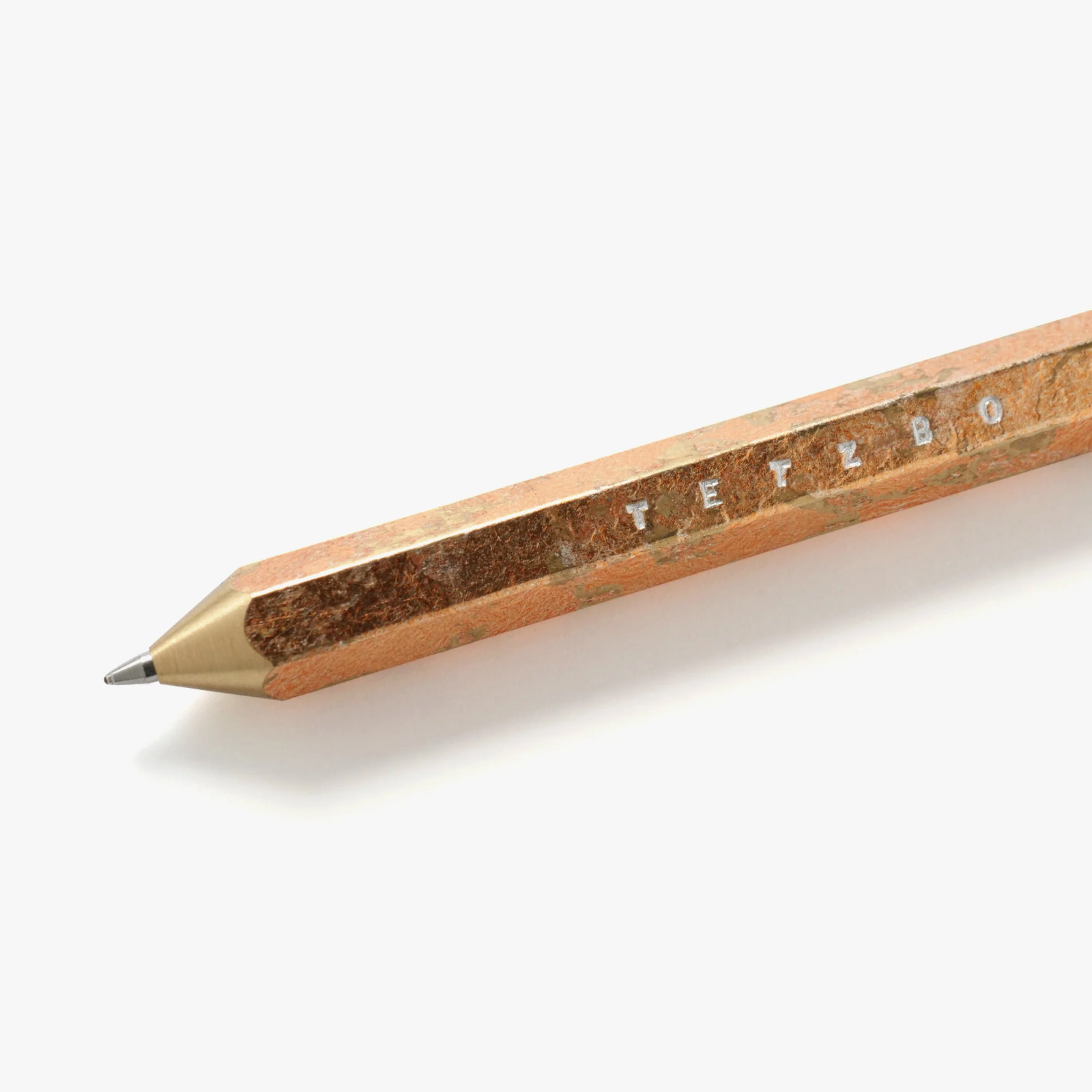 Kakimori TETZBO IROEN Metallic Earth Brass Silver Leaf Pen 0.7mm Black Ink