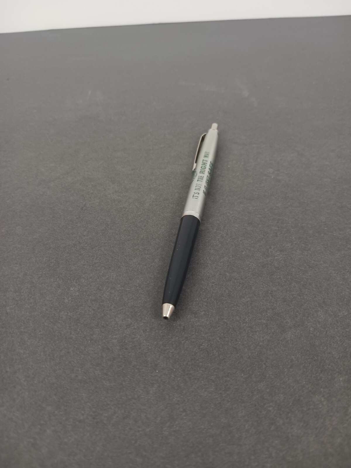 Vintage Autopoint USA Advertising Pen / Green Cross Safety / Metal and plastic