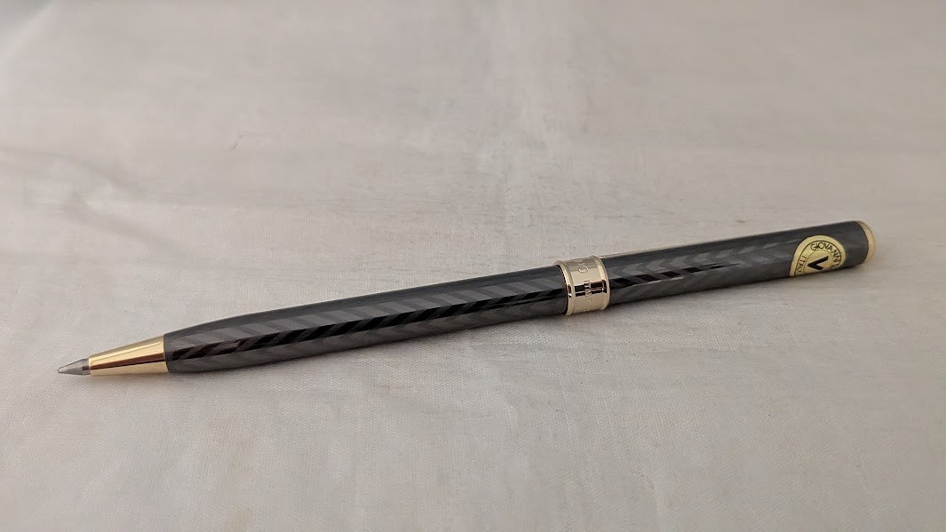 Giovanni Valentino Ballpoint Pen Gold Trim Patterned Barrel with Box