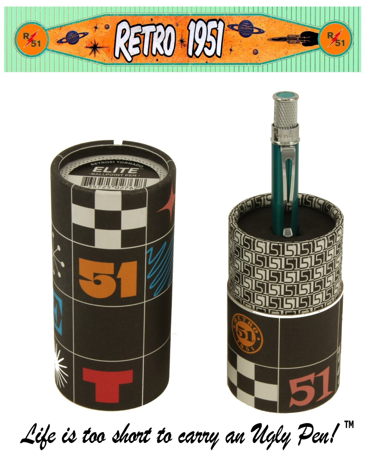 Retro 51 #EBP-2435PK / Turquoise Elite Series Twist Action Tornado Ballpoint