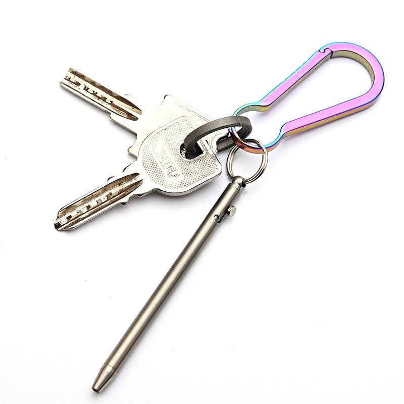 Mini Titanium Bolt Action Pen – Edc Pocket Keychain Ballpoint Travel Signature
