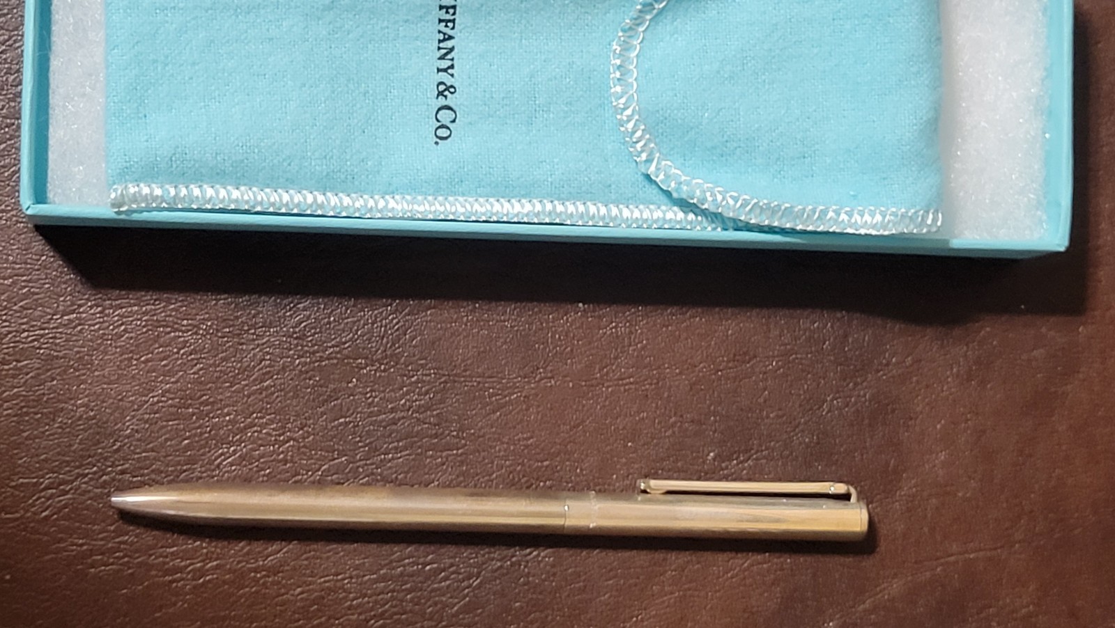 TIFFANY & CO. STERLING SILVER 925 T-CLIP BALLPOINT PEN WITH BOX 🔥🔥🔥