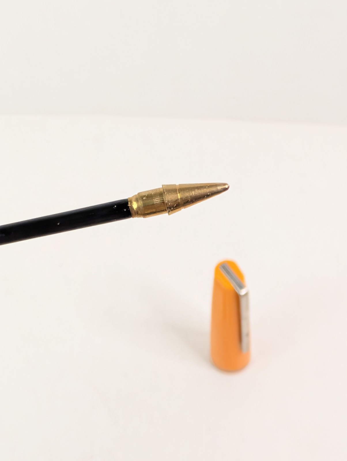 Large Oversized Jumbo 9″ Orange Ball Point Pen Novelty Gag Office Italy Vintage