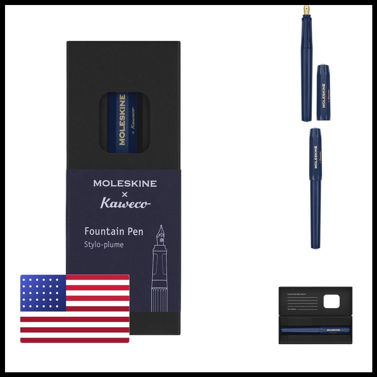 Moleskine x Kaweco Fountain Pen Medium Nib Blue with Blue Ink