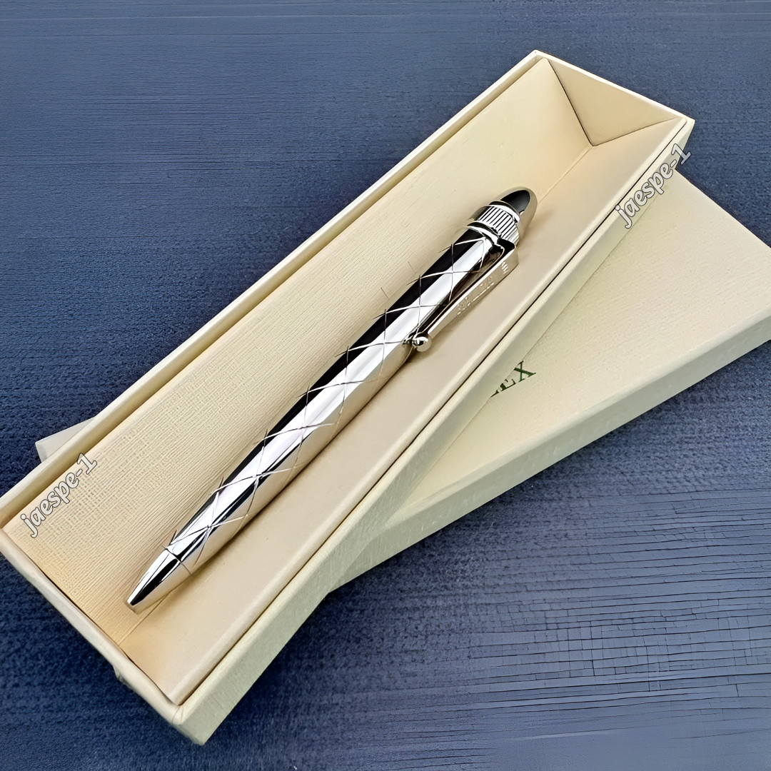 Rolex Ballpoint Pen VIP Gift Set Executive Diamond Pattern Silver Black Hot