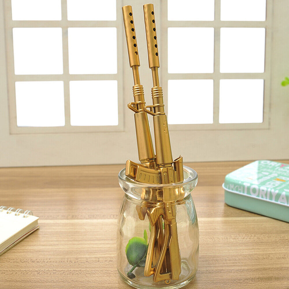1x Creative Pen Black Ink Writing Pens Rifle Gun Shape Gel Pen Stationery Office