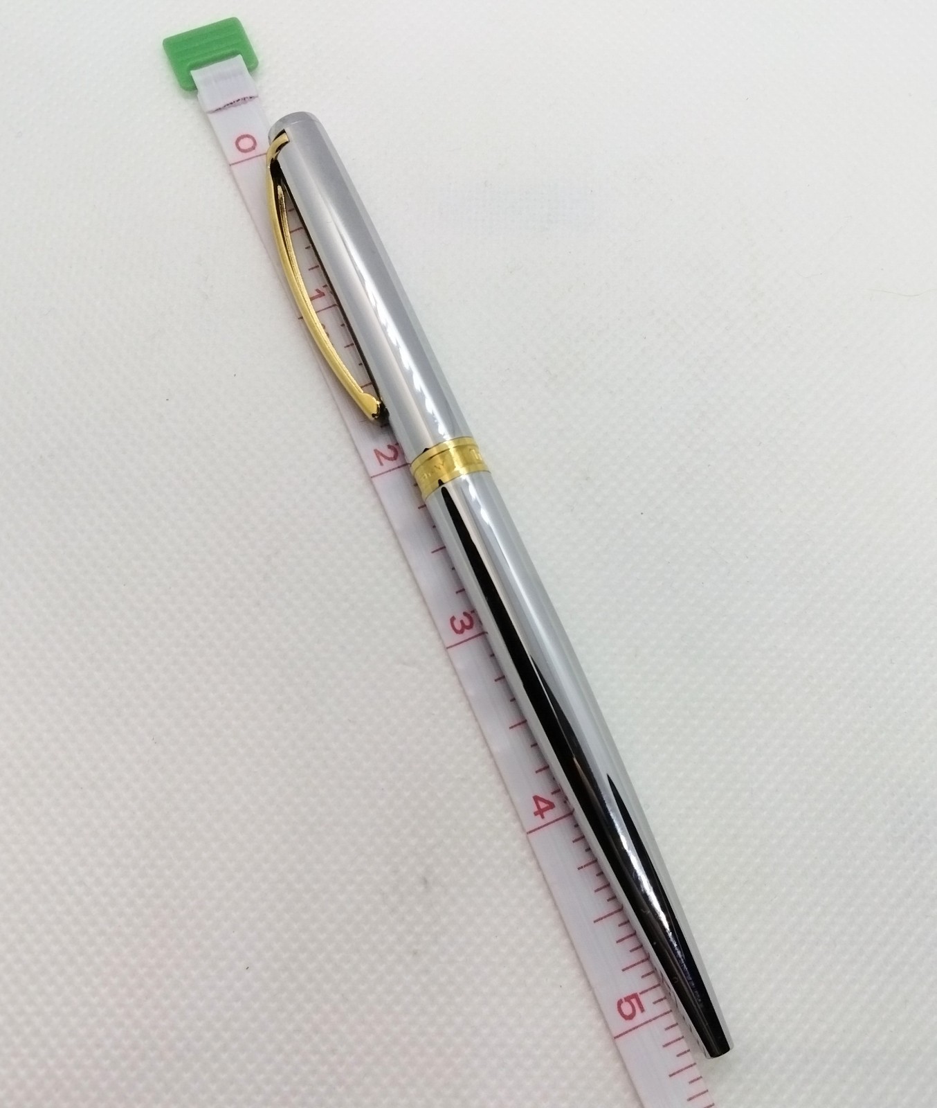 Tiffany & Co. Germany Silver & Gold T Clip Ballpoint Blue Ink Pen W Box Dust Bag