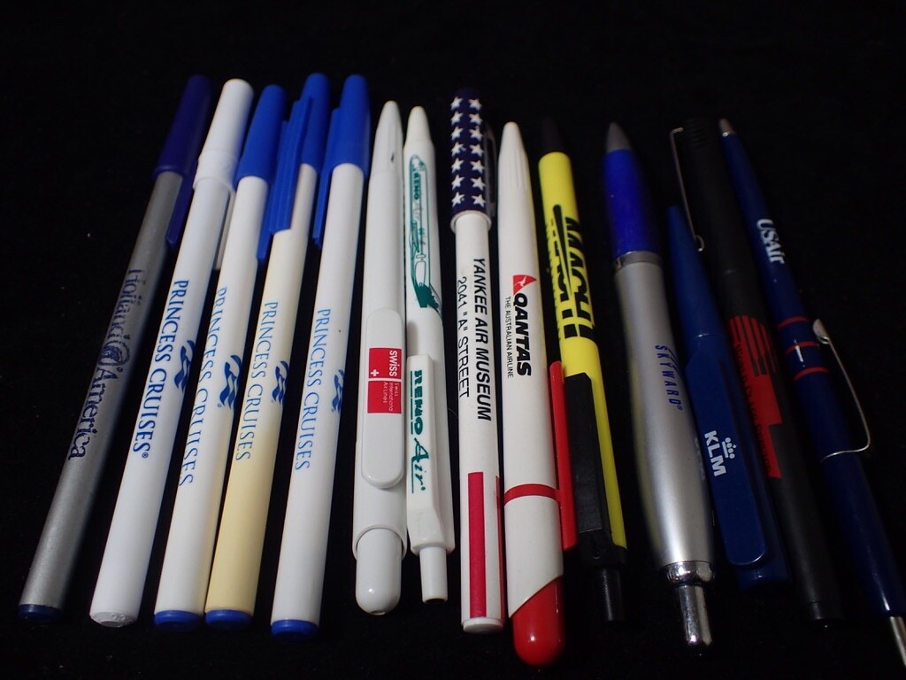 (14) Vintage Advertising Ball Point Pens Airlines Cruise Lines Lot 28