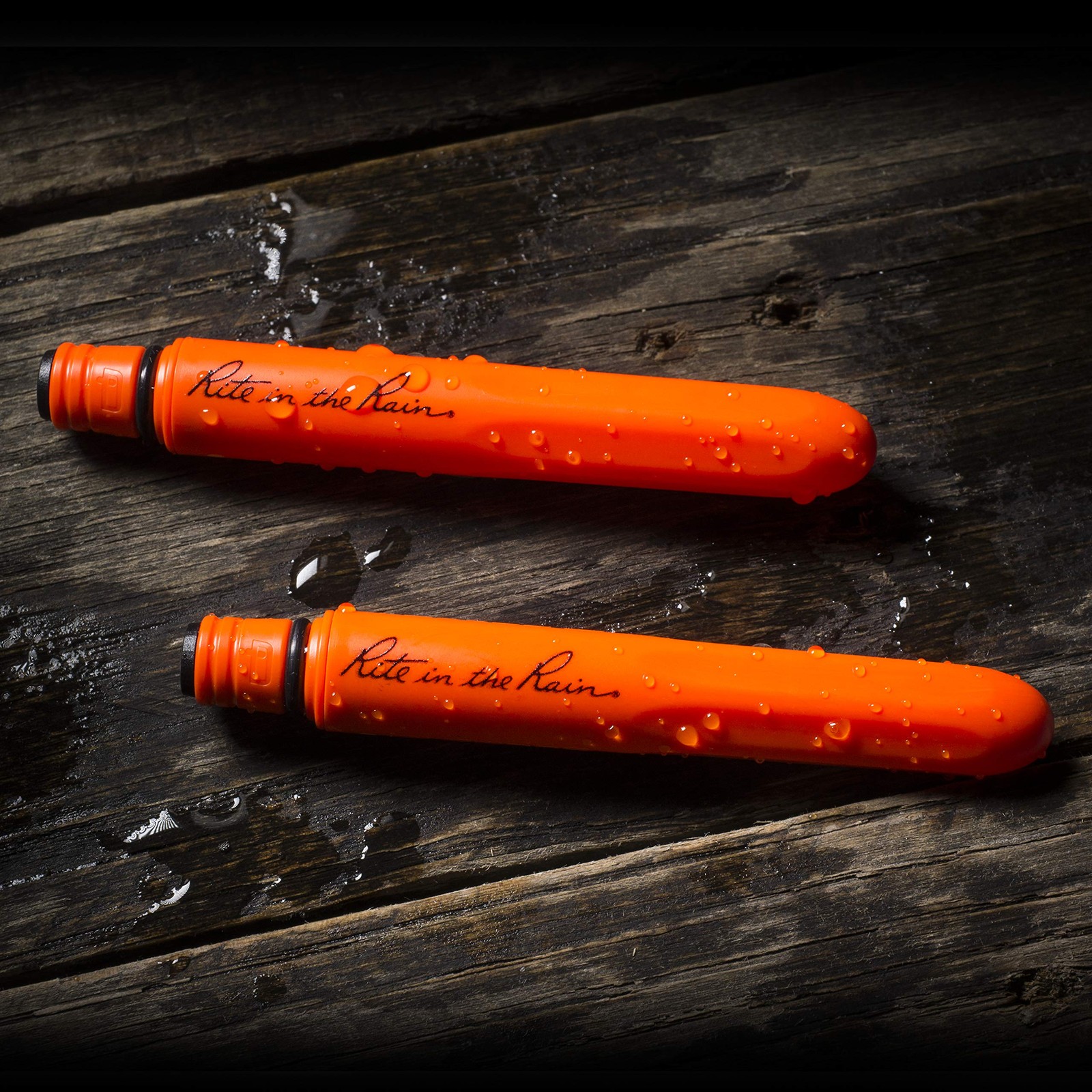 Rite In The Rain All-Weather Edc Pen Orange Pokka 2-Pack Black 0.8Mm Ink Fine