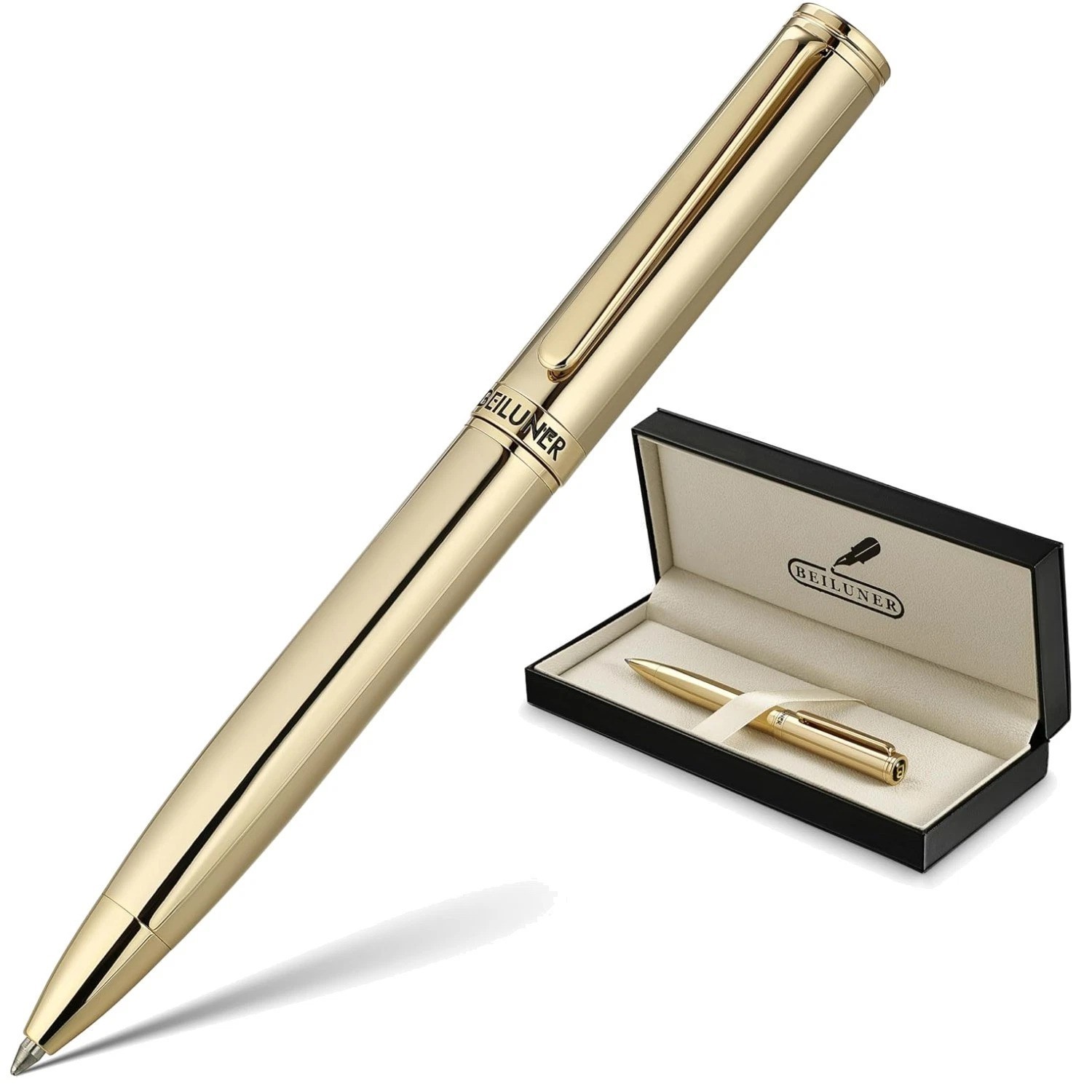 Stunning 24K Gold Plated Gel Pen, Black Ink, Luxury Writing
