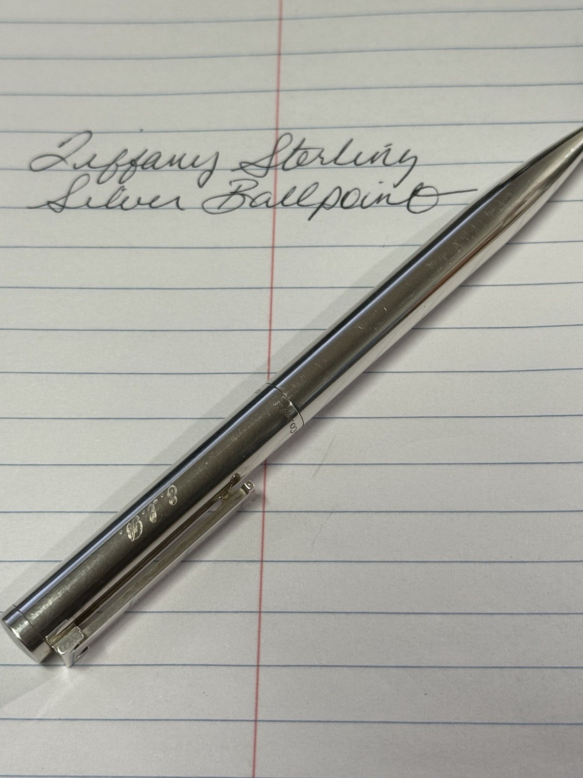 Classic Tiffany & Co «T» Clip Sterling Silver 925 Twist Ballpoint Pen Germany