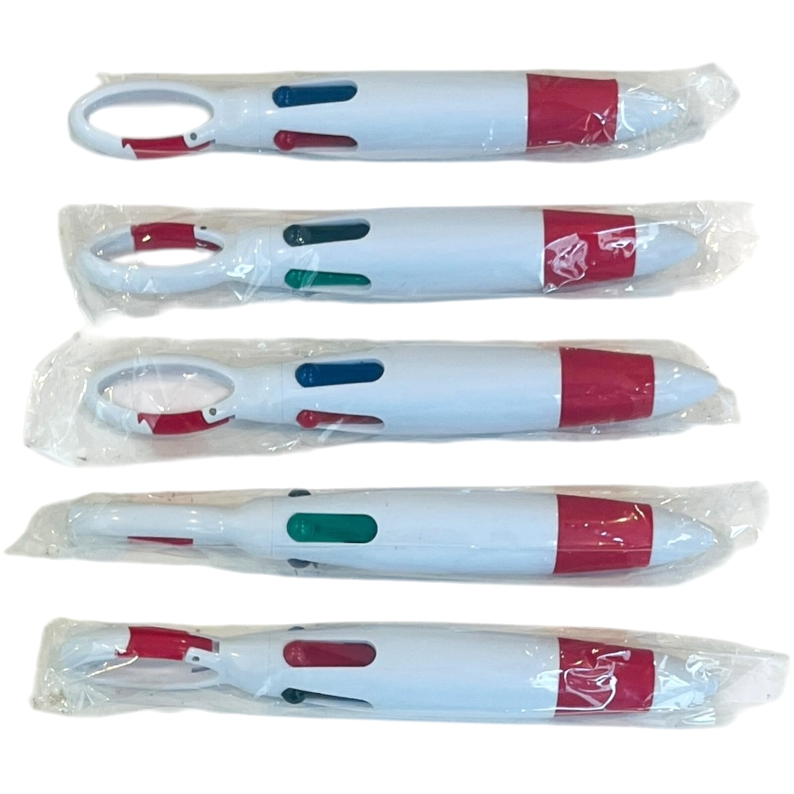 4 Color Pens – Black, Red, Green and Blue – Ball Point Pens – LOT of 5
