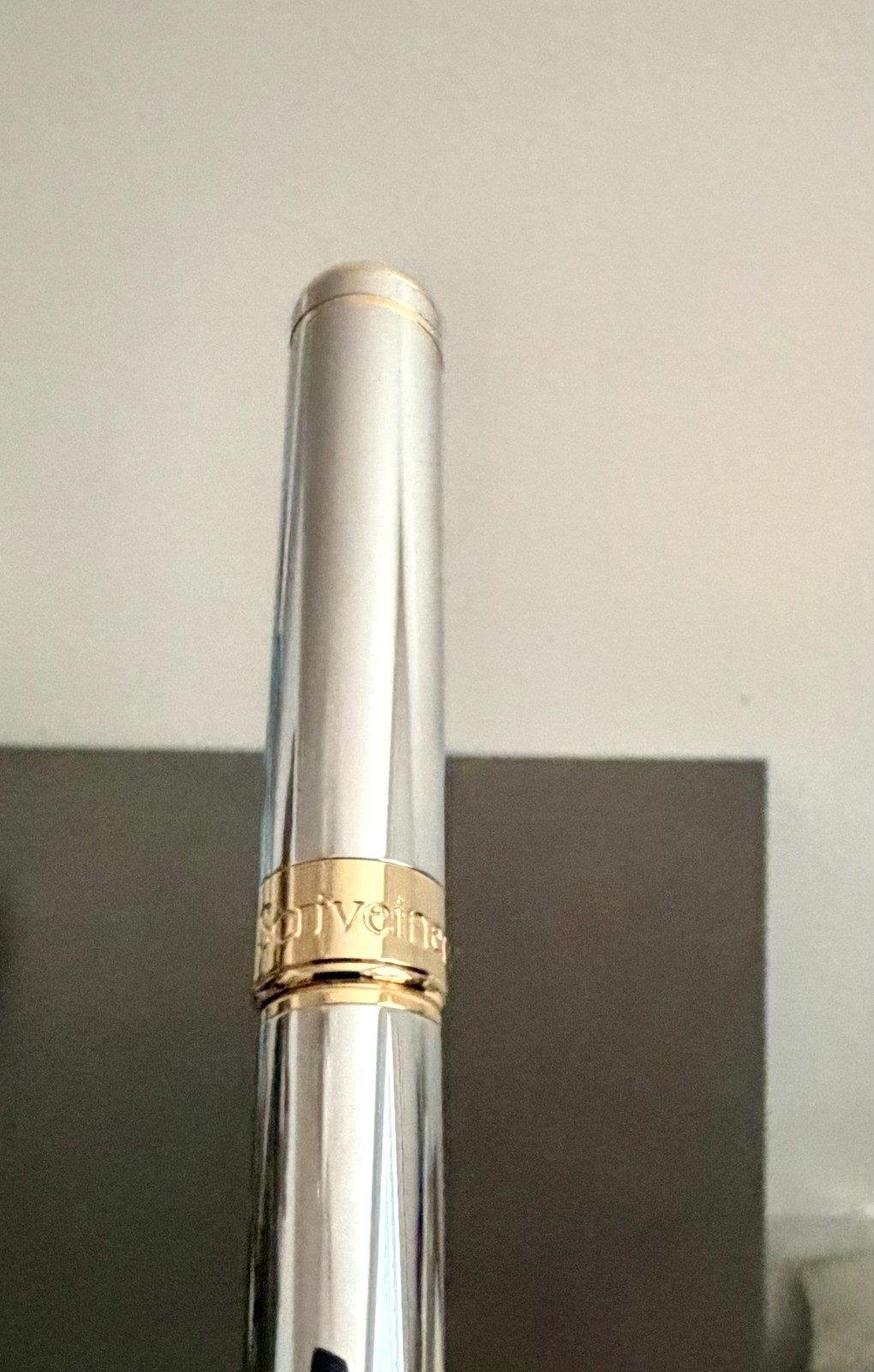 Scrivener of London Ballpoint Pen Silver and Gold Lacquer, Made in Germany -NEW
