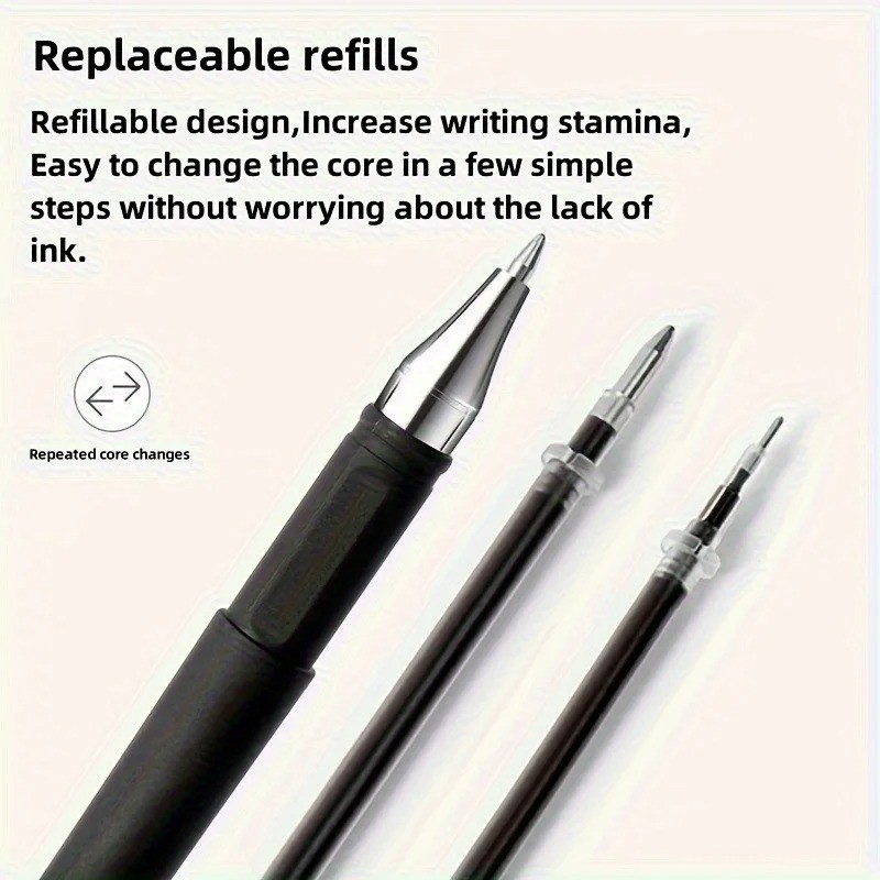 5/10PCS 0.5mm Ball Point Pens BLACK Gel Ink Pen Smooth Writing