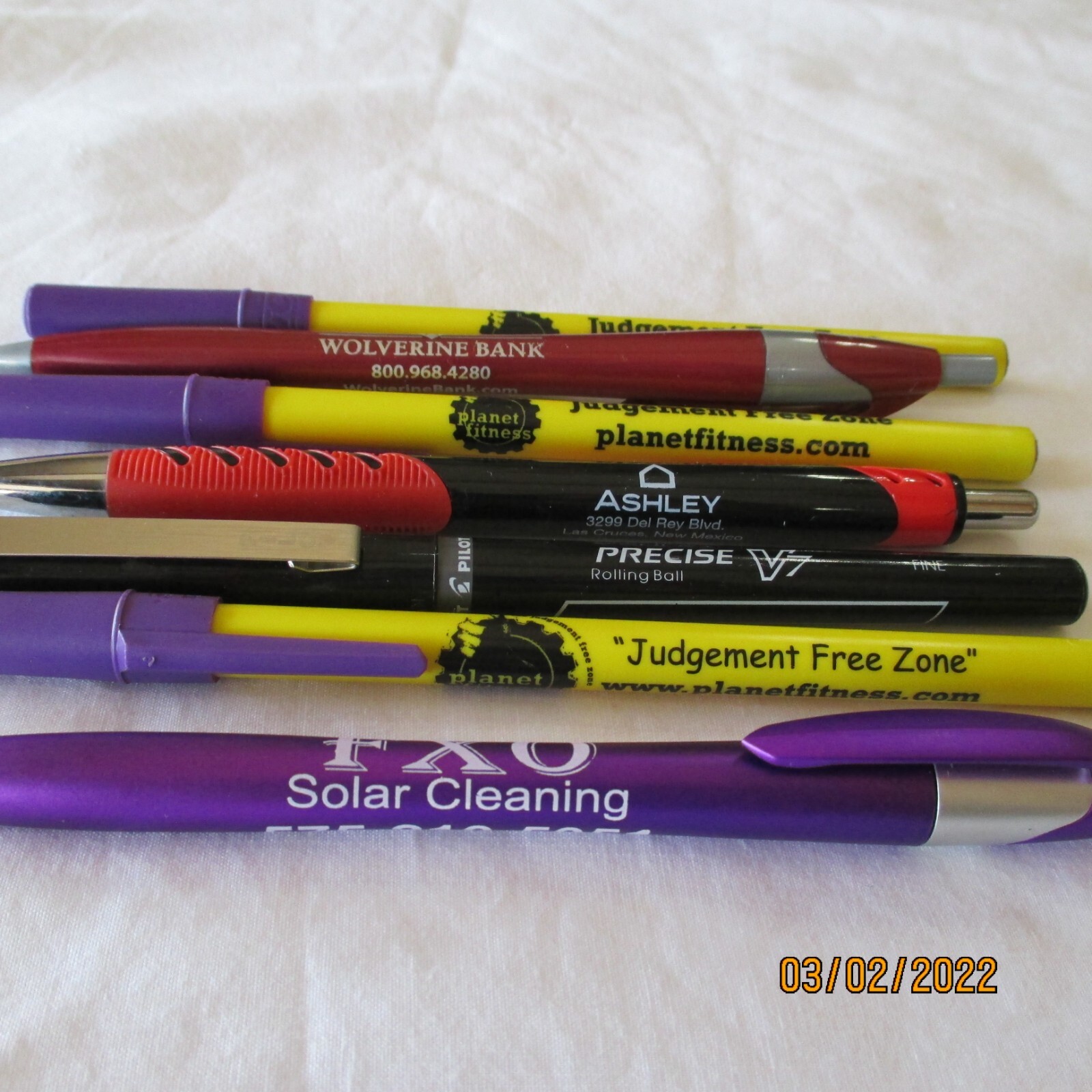 Mixed LOT OF 7 PENS Ball Point Pens Business Advertise Good QUALITY All WORKING