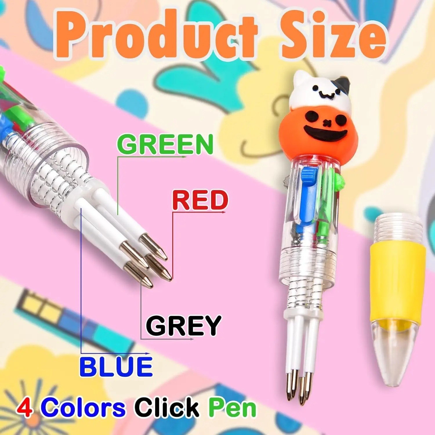 24 Pack Mini 4-in-1 Multicolor Pens, Cute Ballpoint Party Favors
