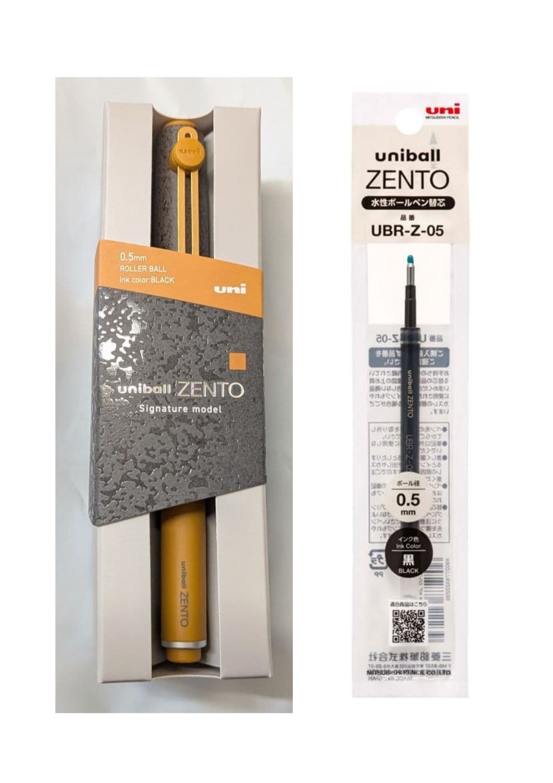 Uni-ball ZENTO 0.5mm Signature Stone Brass Ltd JP New w/1 Refill