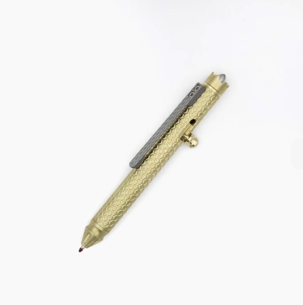EDC Brass Bolt Action Ballpoint Pen Signature Writing Pen with Fidget Spinner