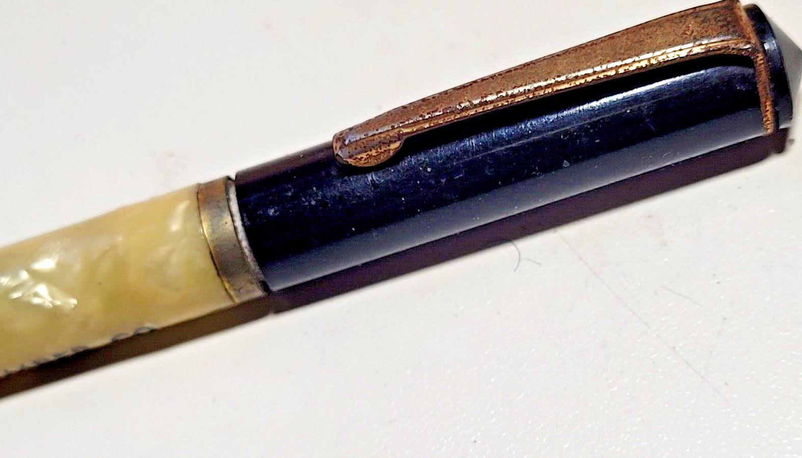 Ballpoint Pen-Marblized Celluloid 1940’s-Morrill Lumber Co-Worcester,Mass