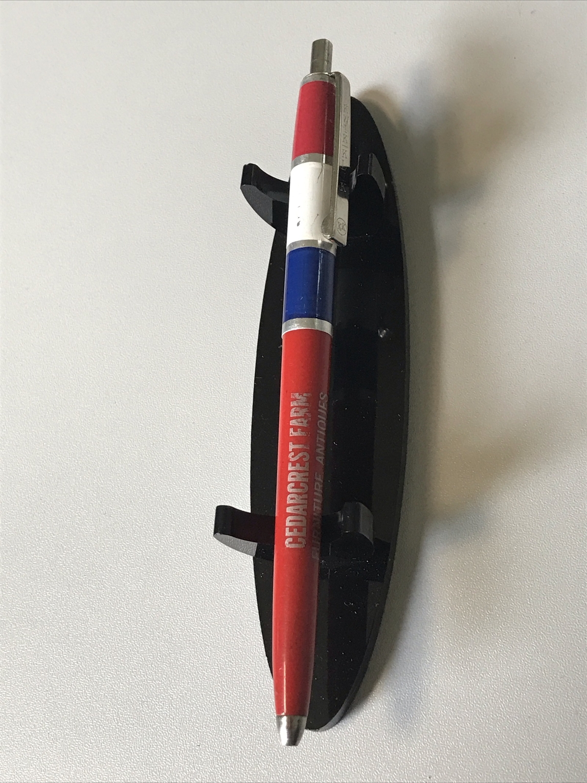 VTG RWB Kwik Klik Ballpoint Pen Cedarcrest Farm Furniture Antiques Auctions A260
