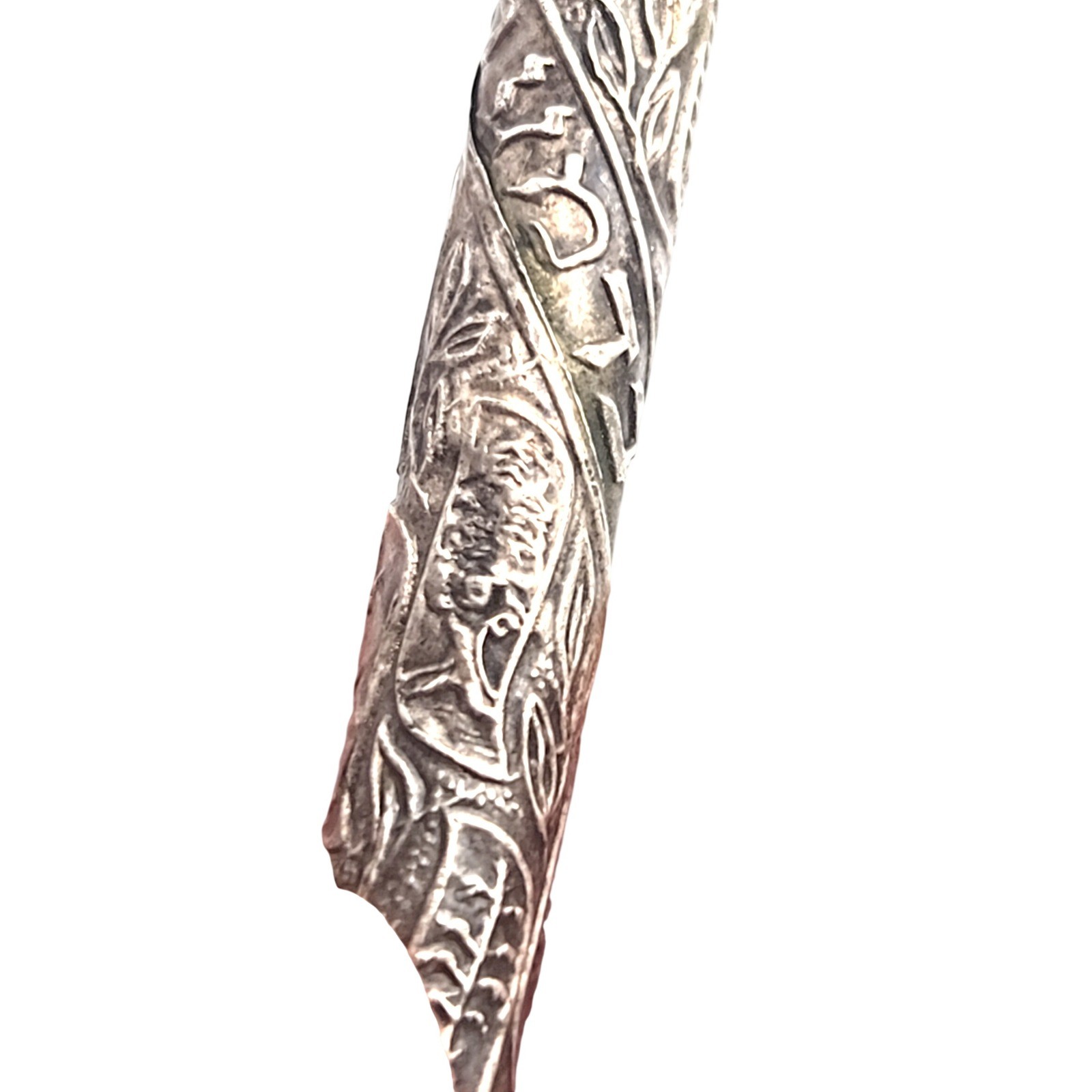 Vintage Globus Tribes of Israel Bazalel Work Pen Menorah Silver Ballpoint
