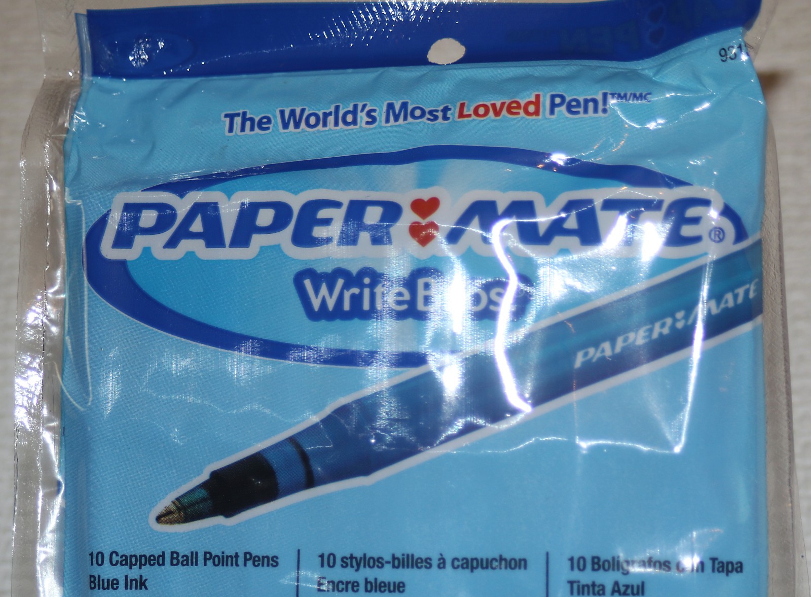 Vintage Paper Mate Write Bros Blue Cap Pens Pack Of 10 Sealed NOS