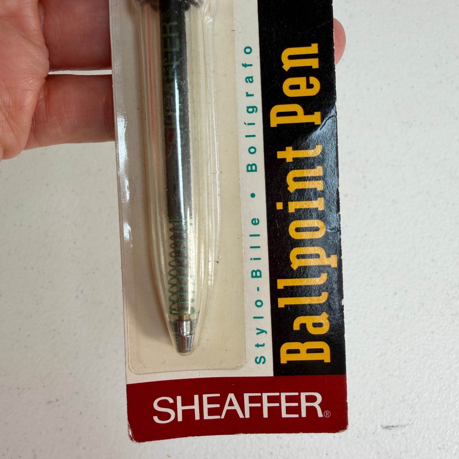 VTG Sheaffer Ballpoint Pen School Refillable Cap Activated Black Ink Clear NEW