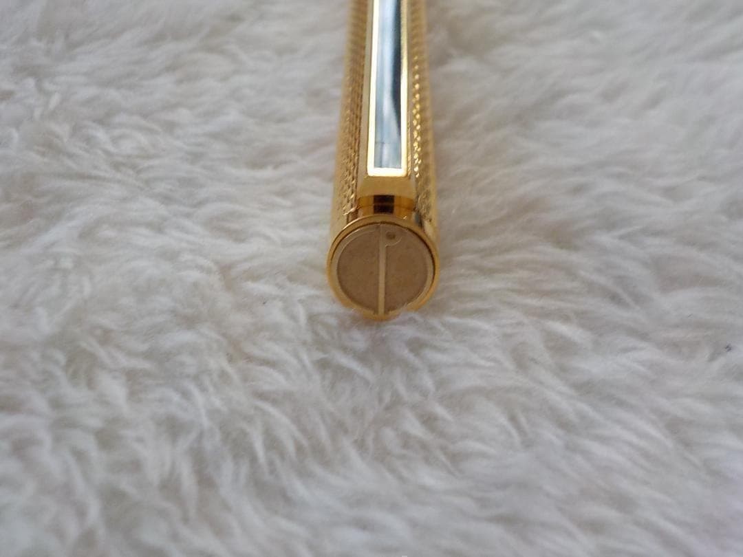 DUNHILL Ballpoint Pen Twist Gold Textured Metal 14cm Used Germany