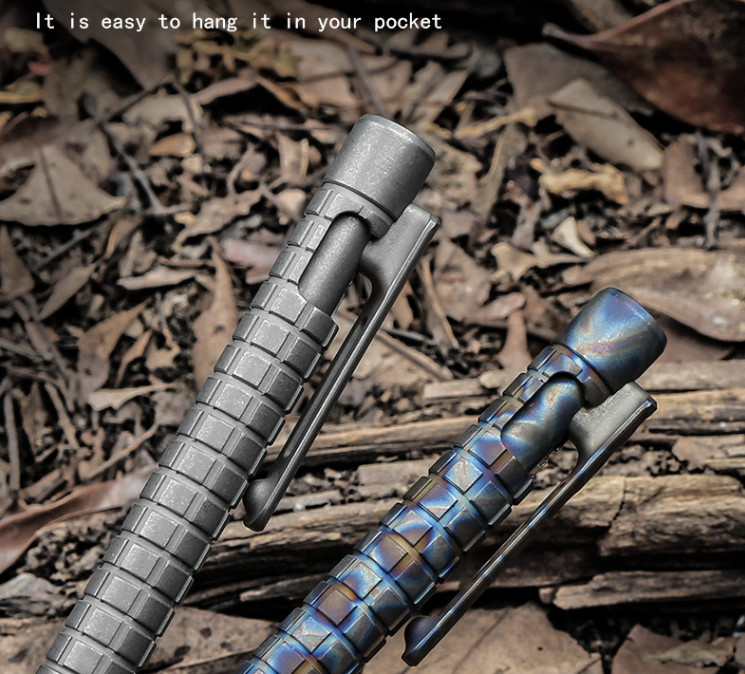 Outdoor EDC Practical Titanium Alloy Pocket Ballpoint Pen Working Pen Portable