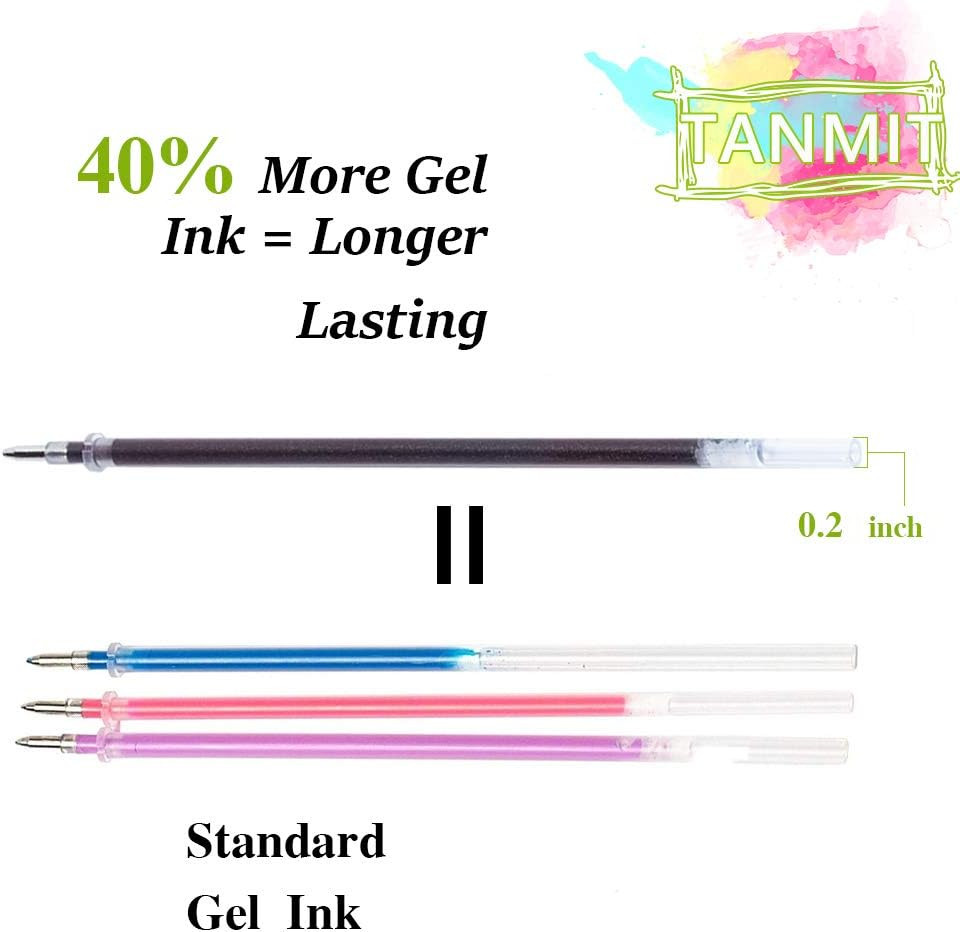 Gel Pens, 33 Color Gel Pen Fine Point Colored Pen Set with 40% More Ink