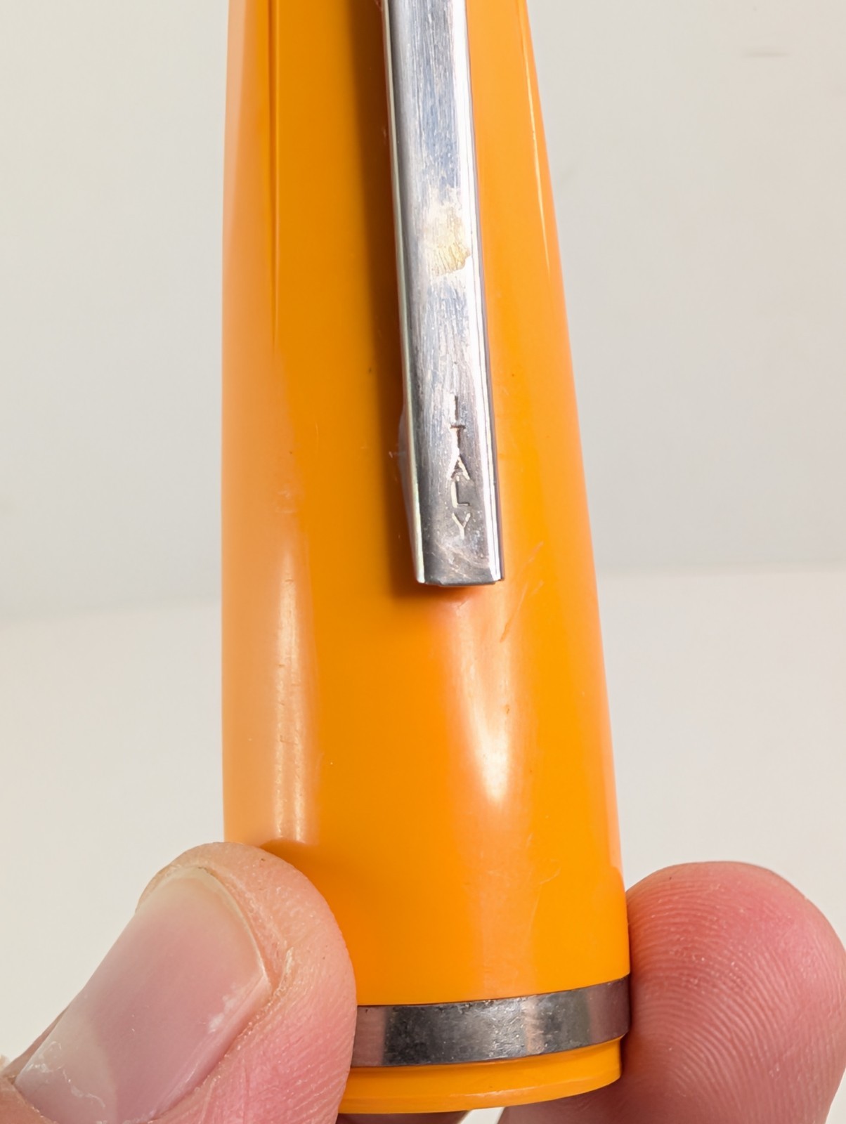 Large Oversized Jumbo 9″ Orange Ball Point Pen Novelty Gag Office Italy Vintage