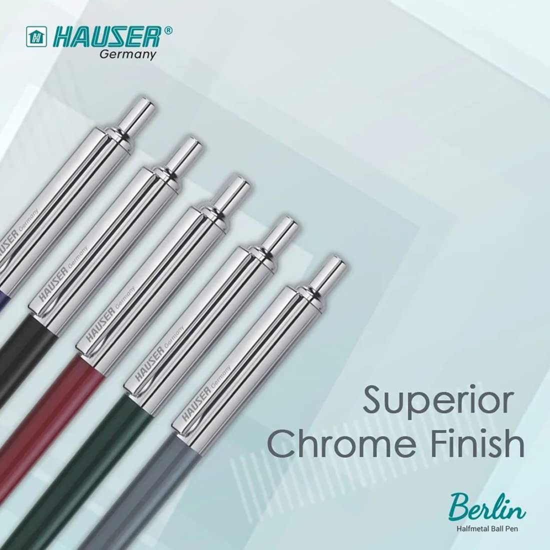 Hauser Berlin Half Metal Ball Pen Retractable Mechanism With Smudge Free Writing