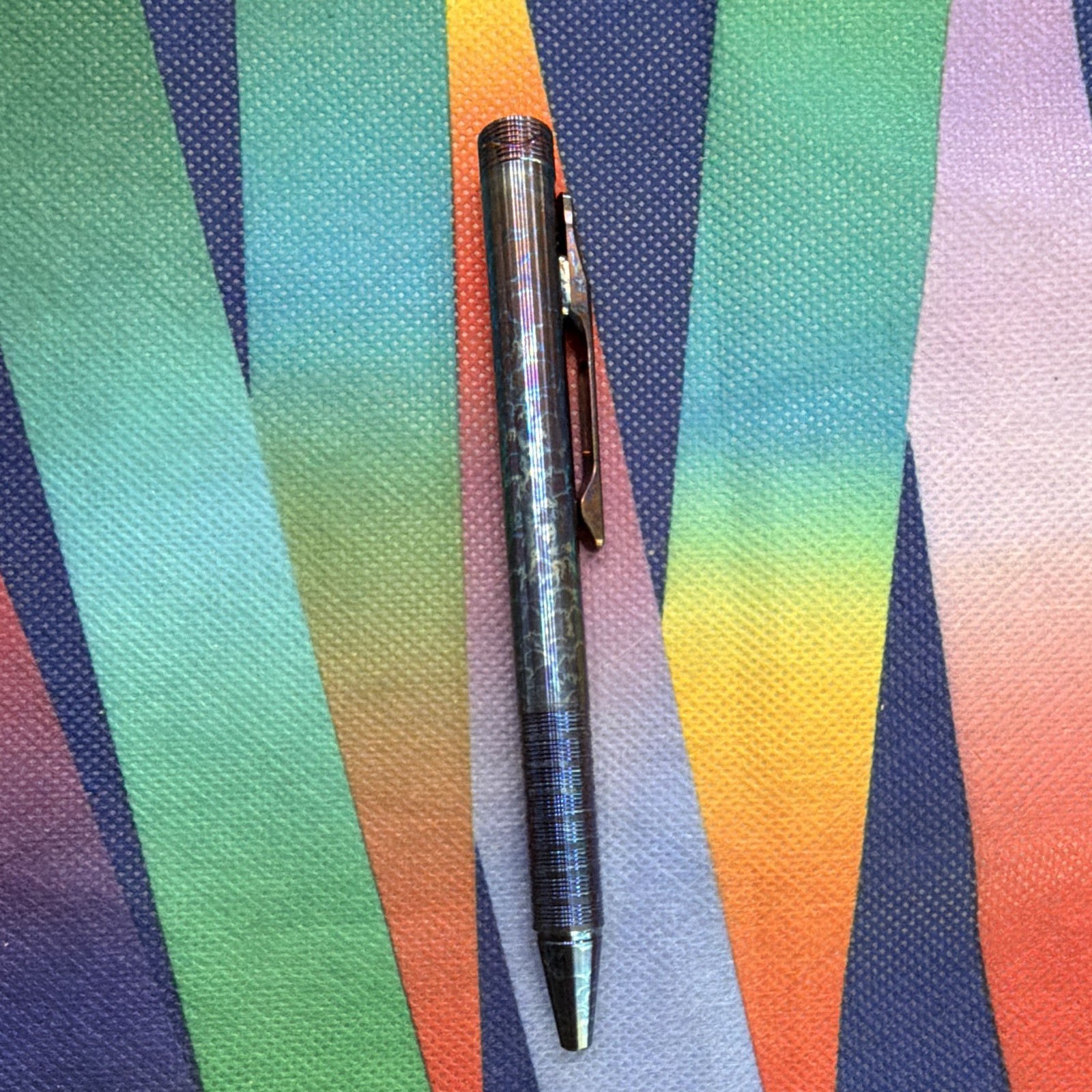 OKNIFE B1 Titanium Ballpoint Pen 0.7mm Black Ink Quick Dry w/ Box
